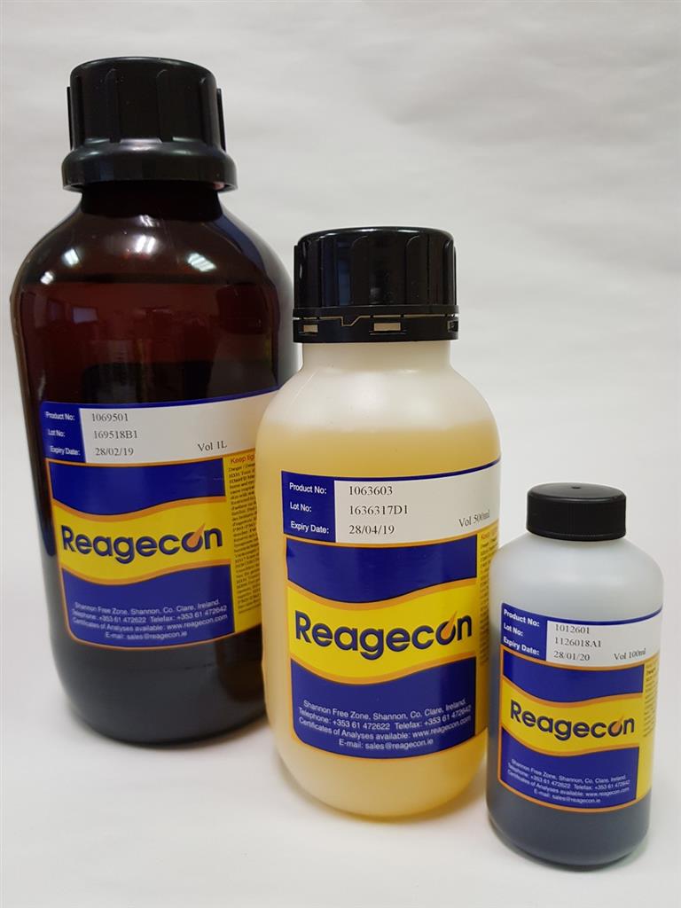 Reagecon Sodium Hypochlorite Strong Solution according to European Pharmacopoeia (EP) Chapter 4 (4.1.1)
